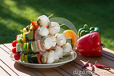 Raw grill vegetables on a plate Stock Photo