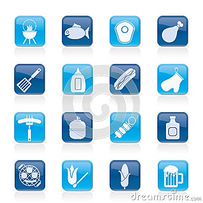 Grilling and barbecue icons Vector Illustration