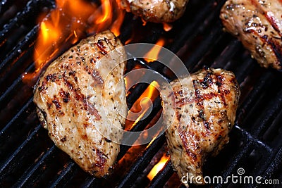 Grilling Chicken Stock Photo