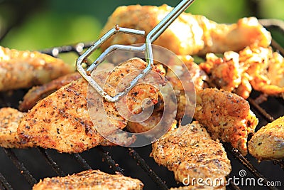 Grilling chicken Stock Photo