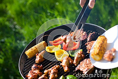 Grilling at summer weekend Stock Photo