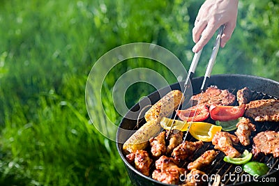 Grilling at summer weekend Stock Photo