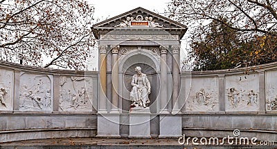 The Grillparzer monument in Vienna. Editorial Stock Photo