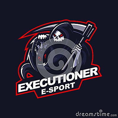 Grim reaper e-sport gaming mascot logo template Stock Photo