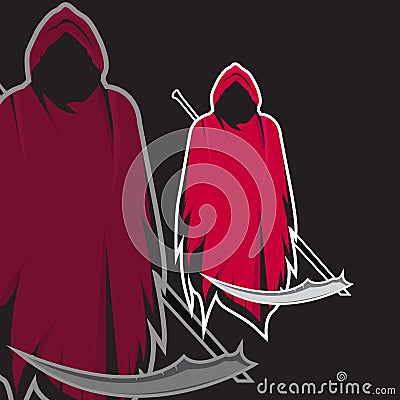 Grim reaper holding scythe e sport gaming mascot logo template Stock Photo