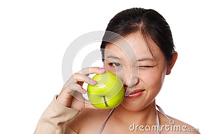 Grimace girl Stock Photo