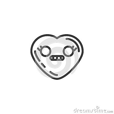 Grimacing face emoji line icon Vector Illustration