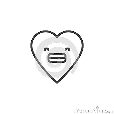 Grimacing Face emoticon outline icon Vector Illustration