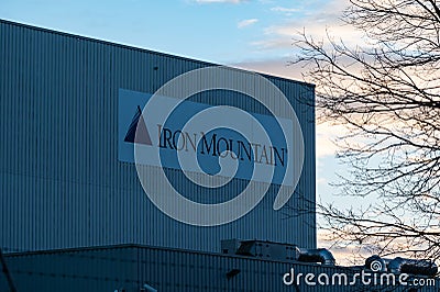 Grimbergen, Flemish Brabant Region, Belgium, The Iron Mountain company for industrial paper and digital storage protection Editorial Stock Photo