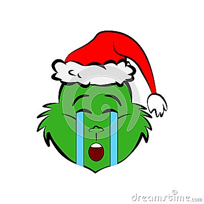 Grinch in cry emoji icon Editorial Stock Photo