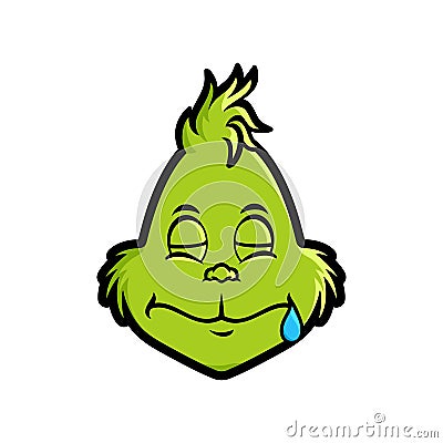 Grinch emoticon emoji Drooling Face icon Vector Illustration