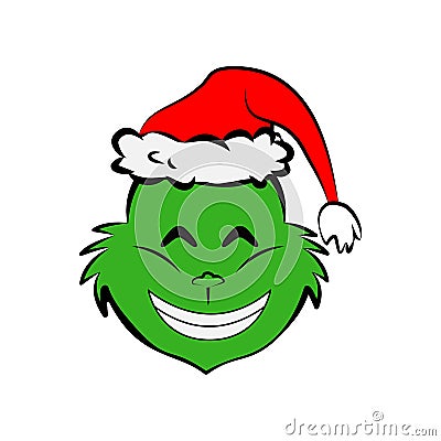 Grinch in happy emoji icon Editorial Stock Photo