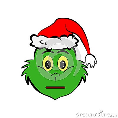 Grinch in indifference emoji icon Editorial Stock Photo