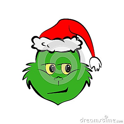 Grinch in indifference emoji icon Editorial Stock Photo