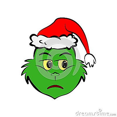 Grinch in neutral emoji icon Editorial Stock Photo