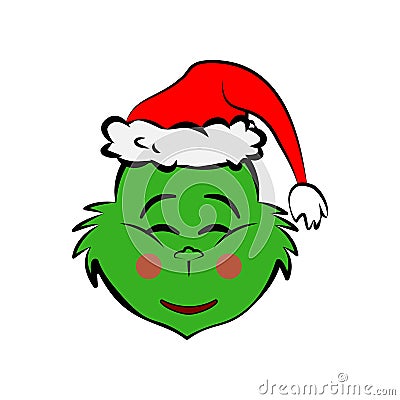 Grinch in rolled his eyes emoji icon Editorial Stock Photo