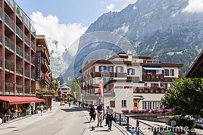 Grindelwald - Switzerland. Jungfrau, panorama. Editorial Stock Photo