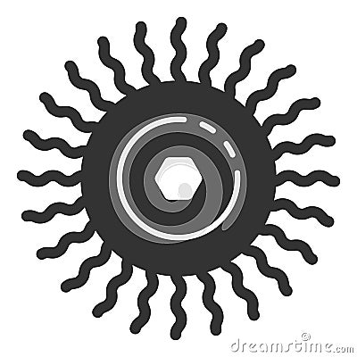 Grinding disc with metal bristles_1 Vector Illustration