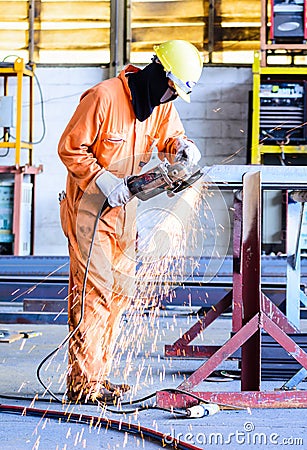 Grinding metal Stock Photo