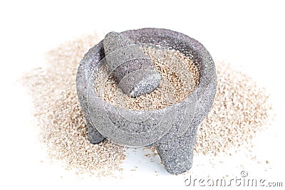 Grinding wheat Stock Photo