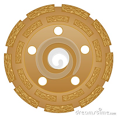 Grinding wheel for glass processing Vector Illustration