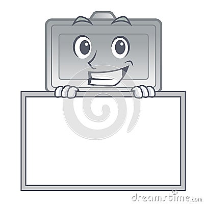 Grinning with board open styrofoam in the cartoon shape Vector Illustration