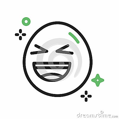 Grinning Squinting Face icon vector image. Vector Illustration