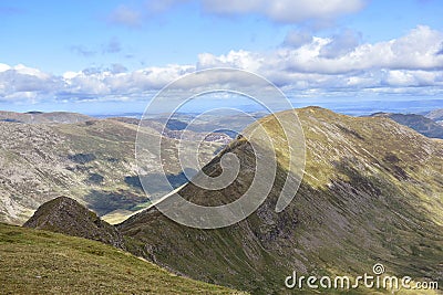 St Sunday Crag in sunlight Stock Photo