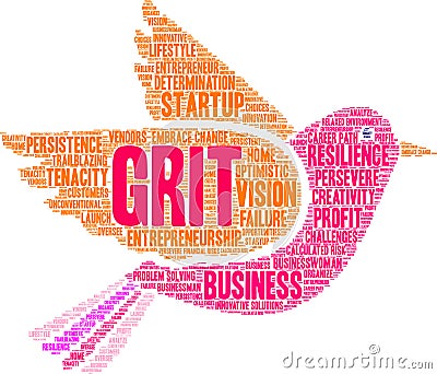 Grit Word Cloud Vector Illustration