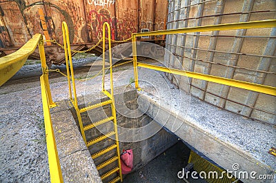 Gritty Ladder at a Plant Stock Photo