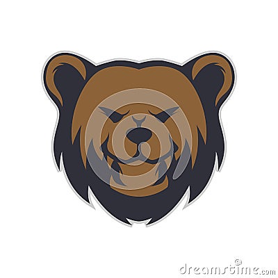 Grizzly bear head mascot Vector Illustration