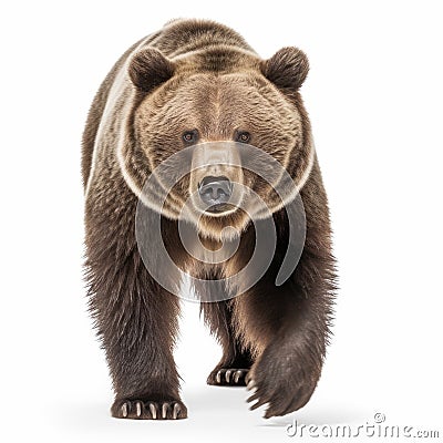 Grizzly bear isolated on white background. Ursus arctos horribilis. Stock Photo