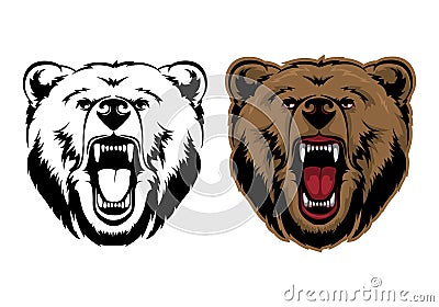 Grizzly Bear Mascot Head Vector Graphic Vector Illustration