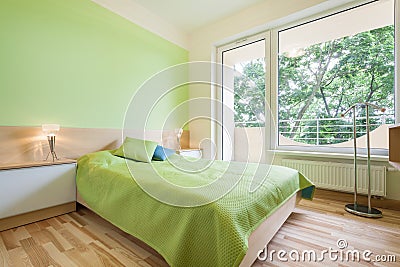 Grünes Schlafzimmer Stockfoto - Bild: 46259823