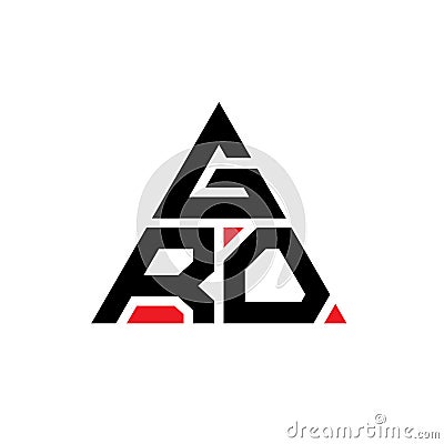 GRO triangle letter logo design with triangle shape. GRO triangle logo design monogram. GRO triangle vector logo template with red Vector Illustration