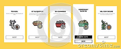 Groats Natural Food Onboarding Icons Set Vector Vector Illustration