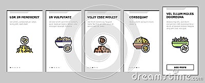 Groats Natural Food Onboarding Icons Set Vector Vector Illustration