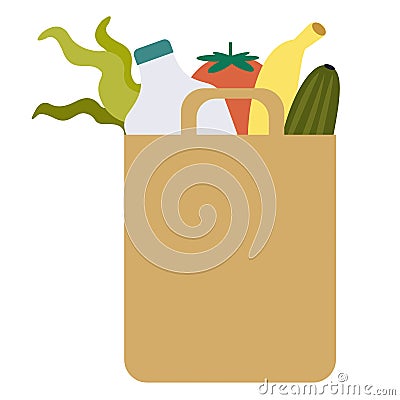 Groceries flat illustration on white Vector Illustration