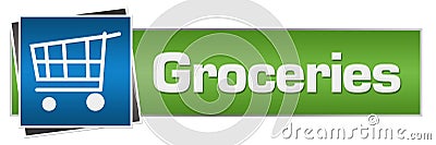 Groceries Green Blue Horizontal Stock Photo