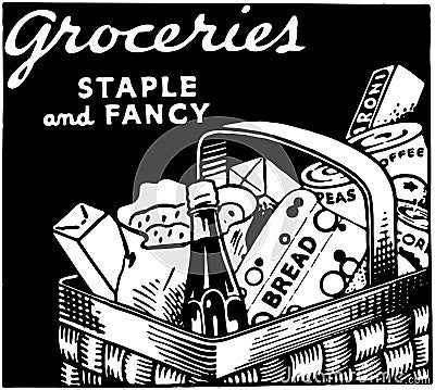 Groceries Staple And Fancy Vector Illustration