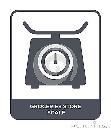 groceries store scale icon in trendy design style. groceries store scale icon isolated on white background. groceries store scale Vector Illustration