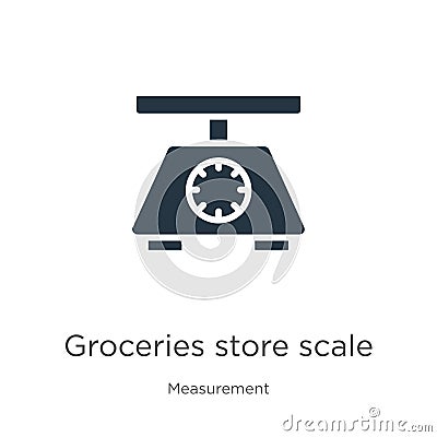 Groceries store scale icon vector. Trendy flat groceries store scale icon from measurement collection isolated on white background Vector Illustration
