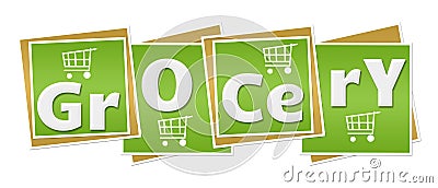 Grocery Green Blocks Stock Photo