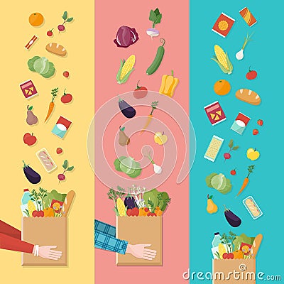 Grocery shopping Vector Illustration