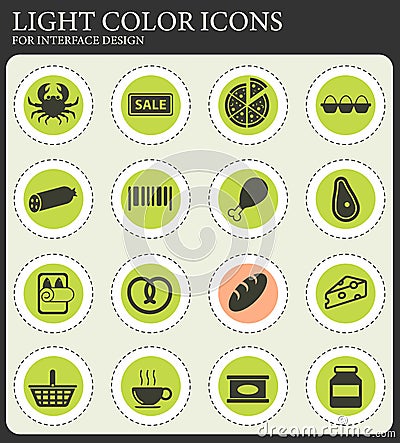 Grocery simply icons Vector Illustration