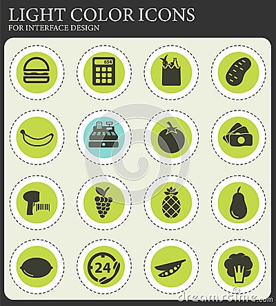 Grocery simply icons Vector Illustration
