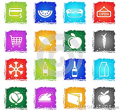 Grocery simply icons Vector Illustration