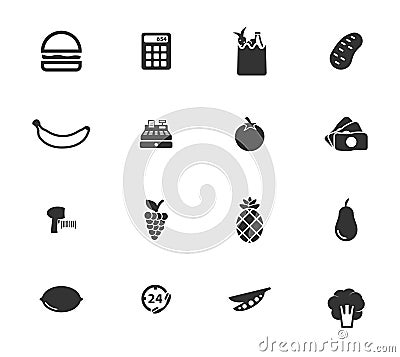 Grocery simply icons Vector Illustration