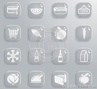Grocery simply icons Stock Photo
