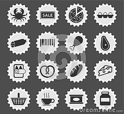 Grocery simply icons Stock Photo